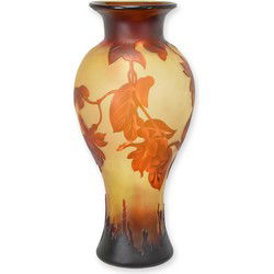 A CAMEO GLASS BALUSTER VASE 'HUMMINGBIRD'