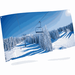 Achtergrond doek - skilift 150x75 cm - My Village