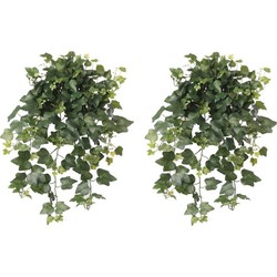 2x Groene Hedera Helix klimop weerbestendige kunstplanten 65 cm - Kunstplanten