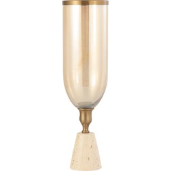 PTMD Windlicht Tadh - 13x13x47 cm - Glas - Messing