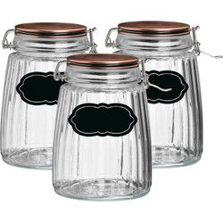 Weckpot/inmaakpot - 6x - 1.5L - glas - met beugelsluiting - incl. etiketten - Weckpotten