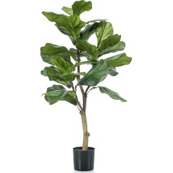 Emerald Kunstplant - ficus Lyrata - in pot - groen - 90 cm - Kunstplanten