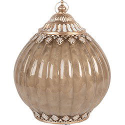 Clayre & Eef LED Lantaarn Beige Glas