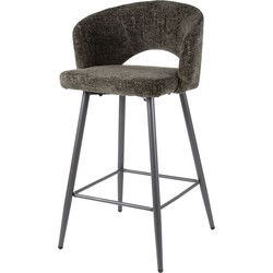Barstoel Bruin Stof - 51x50x94cm - Salon Tissee - Set van 2