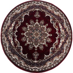 Isfahan Oosters Vloerkleed Nain - Laagpolig - Klassiek Vintage Tapijt - Rond - Rood / Multi- 250 CM ROND