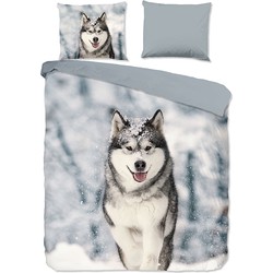 Good Morning Dekbedovertrek Flanel Husky-Lits-jumeaux (240 x 200/220 cm)