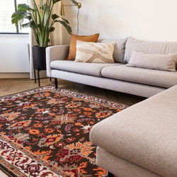 Vintage Vloerkleed Funda Creme/Oranje Oranje,Bruin - Polypropyleen - 190 x 280 cm - (L)