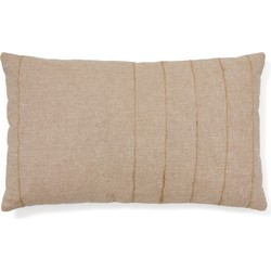 Kave Home - Kussenhoes Sayema van beige katoen met een natuurlijk jute stiksel 30 x 50 cm