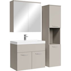 Badplaats Badkamermeubel Set Montreal 60 cm - Beige - Badmeubel met spiegelkast en zijkast