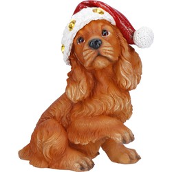 Dog with Christmas hat poly