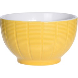 Excellent Houseware Soepkommen/schaaltjes - Venice - keramiek - D14 x H8 cm - warm geel - Kommetjes