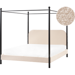 DANNEMOIS - Tweepersoonsbed - Beige - 160x200 cm - Bouclé