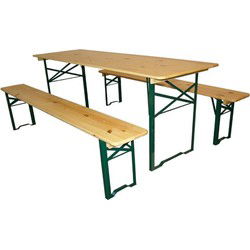 Complete Biertafelset brouwerij kwaliteit inklapbaar met 2 banken 60x220 cm