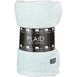 Fleece deken - mintgroen - 130 x 180 cm - polyester - fleeceplaid - Plaids