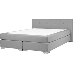 Beliani CONSUL - Boxspringbed-Grijs-Polyester