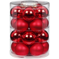 Christmas Goods Kerstballen - 20x stuks - glas - rood mix - 6 cm - Kerstbal