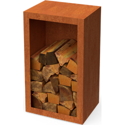 Egura cortenstaal Houtopslag met achterwand L50 x B30 x H85 cm