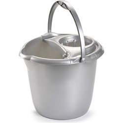 PlasticForte Dweilemmer - 15 liter - zilver grijs - mopemmer - 38 cm - Emmers