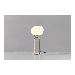 Tafellamp Deens Design wit opaal/messing 15W hoogte 47cm