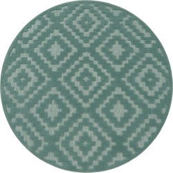 Binnen & Buitenkleed - Vloerkleed Livotta Geo - Turquoise - 80x150 cm