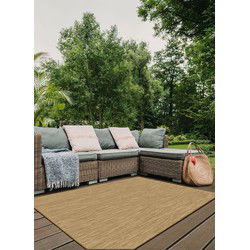 Brussels Uni Buitenkleed – Vierkant - Effen Indoor & Outdoor Vloerkleed – Tuinkleed, Balkonkleed – Jute Beige- 240x240 CM Vierkant