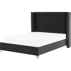 LUBBON  - Tweepersoonsbed - Zwart - 180 x 200 cm - Fluweel