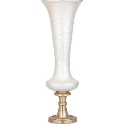 PTMD Bloempot Lysse - 28x28x79 cm - Aluminium - Wit