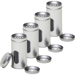 Rond kruidenpotje met strooier - 4x - 10 x 5 cm - Kruidenstrooier - Voorraadblikken