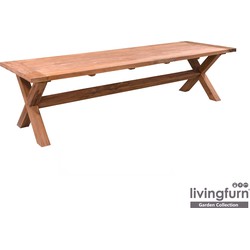Livingfurn - Tuintafel Table Cross - 100x300x78 - Teakhout