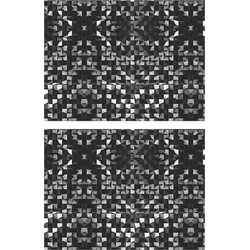6x stuks retro stijl placemats van vinyl 40 x 30 cm zwart - Placemats