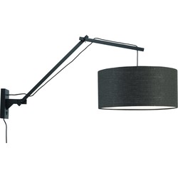 Wandlamp Andes - Bamboe Zwart/Donkergrijs - 95x47x55cm