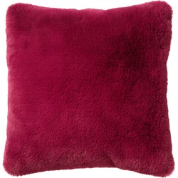 Dutch Decor ZAYA - Kussenhoes 45x45 cm - bontlook - effen kleur - Red Plum - roze - Dutch Decor