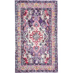 Safavieh Boho Chic Indoor Woven Area Rug, Monaco Collection, MNC243, in Violet & Fuchsia, 91 X 152 cm