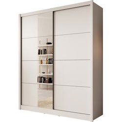 Meubella - Kledingkast Azul - Wit - 180 cm - Met spiegel