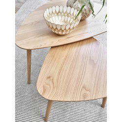 Salontafel Naturel Eiken - Driehoekig - Set van 2 - Adda