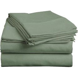 Zavelo Essential Laken Groen (Percale katoen)-Lits-jumeaux (250x260 cm)