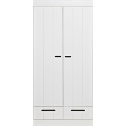 WOOOD Connect Kast 2-Deurs met Lade - Grenen - Wit - 195x94x53