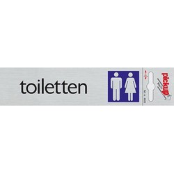 Route Alulook 165 x 44 mm Sticker toiletten