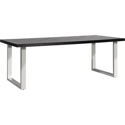 Richmond Eettafel Nalo 235 met zilveren U-poot (Black)