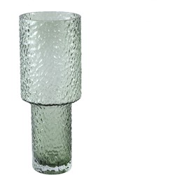 PTMD Blane Green dotted glass vase round wide border M