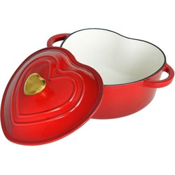 Buccan - Gietijzeren Braadpan 20 cm - Hartvormig - Rood