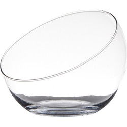 Hakbijl Glass Bolvaas schuine schaal - gerecycled glas - D20 x H17 cm - Vazen