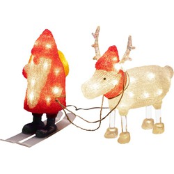 LED Kerstfiguur kerstman en rendier