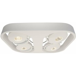 Plafondlamp wit LED design richtbaar 4x10W 442mmx372mm