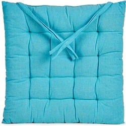 Giftdecor Stoelkussen - binnen/buiten - turquoise - 40x5cm - polyester - tuinstoelkussens