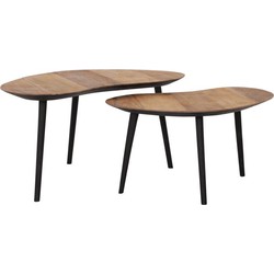 DTP Home Coffee table Organus NATURAL, set of 2,35x69x51 cm / 40x83x61 cm, recycled teakwood
