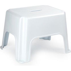 Plasticforte Keukenkrukje/opstapje - 40 x 30 x 28 cm - wit - Huishoudkrukjes