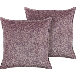 KALMIA  - Sierkussen set van 2 - Roze - 45 x 45 cm - Fluweel