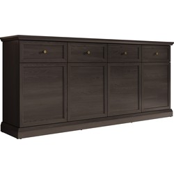 Meubella Dressoir Leroy - Zwart eiken - 193 cm