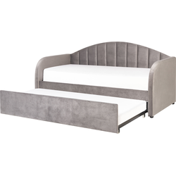EYBURIE - Onderschuifbed - Lichtgrijs - 90 x 200 cm - Fluweel
